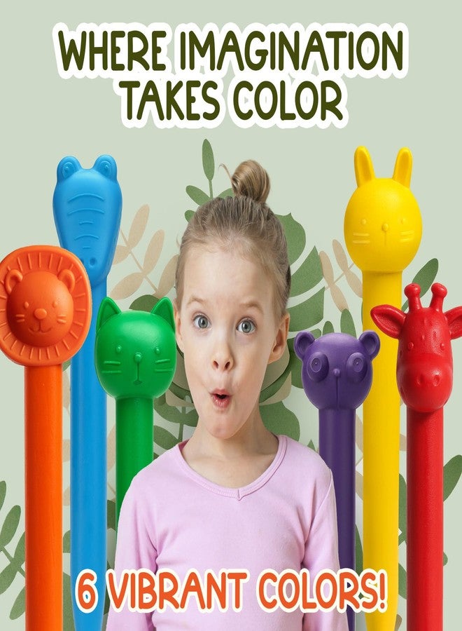 TinyGeeks 6 Animal Shaped Crayons - Non Toxic Crayons for Toddlers - Washable - Perfect for Kids Ages 4-8 - Easy To Hold - Enjoy your Little Safari - Image 5
